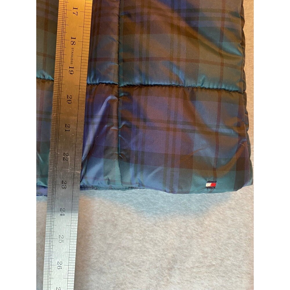Tommy Hilfiger Blue and Green Plaid Puffer Vest - Picture 13 of 15